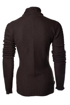 Hermes, gerippter brauner Rollkragenpullover