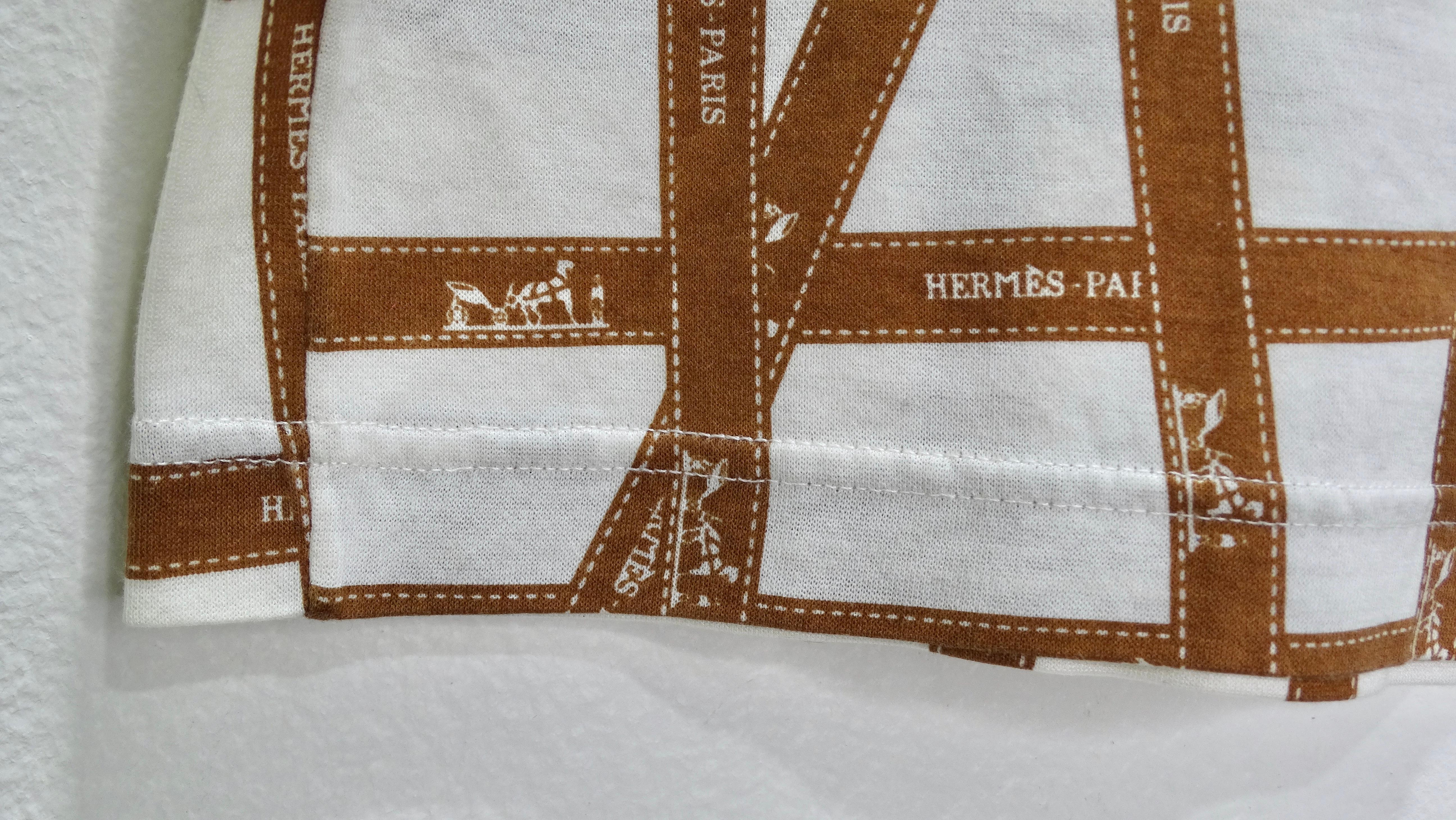 Hermes Ribbon Print T-Shirt For Sale at 1stDibs