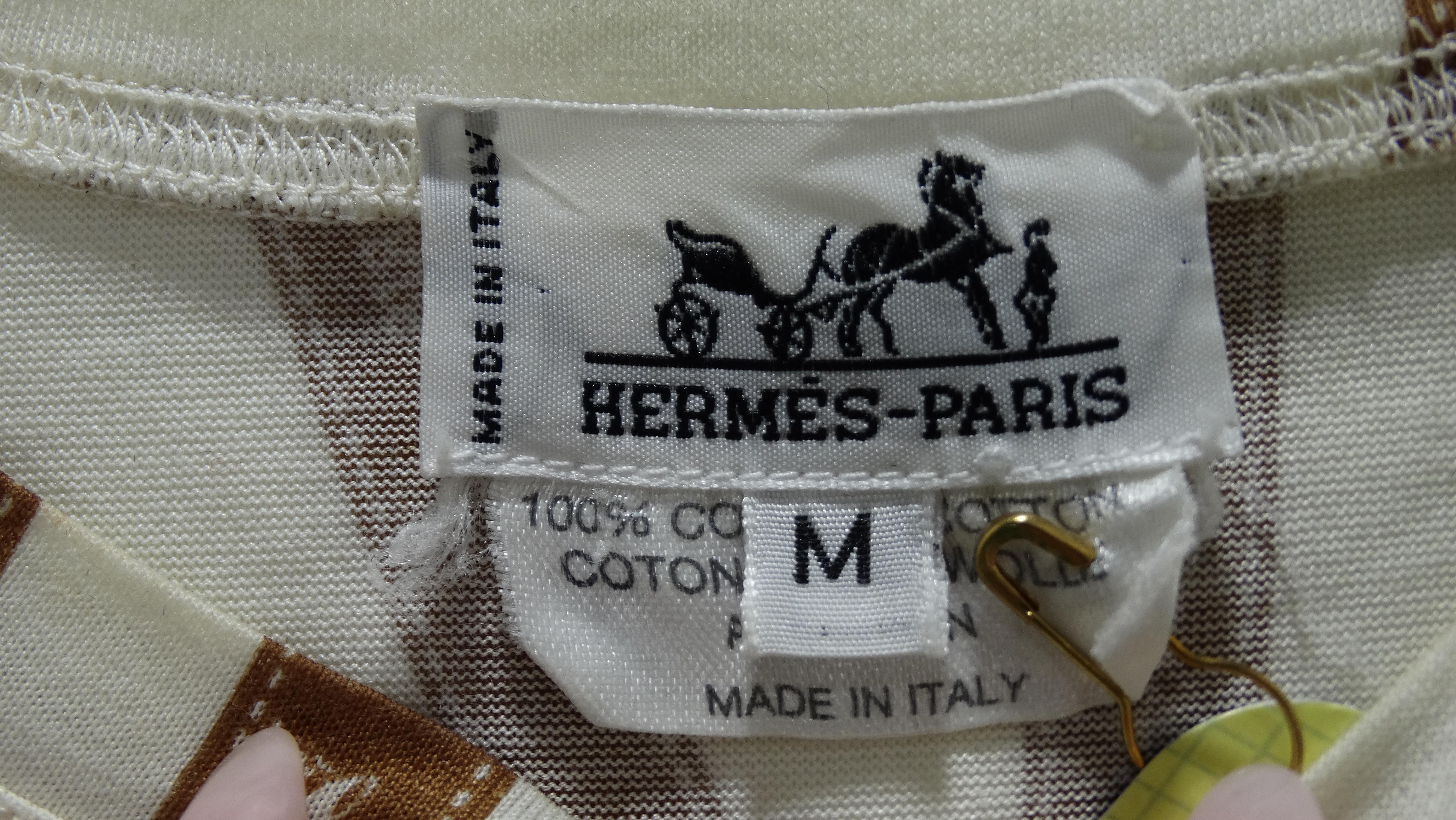 Women's Hermes Ribbon Print T-Shirt For Sale