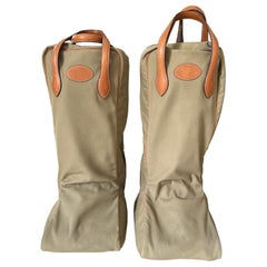 Hermes Rider Boot Cover in Cognac Fabric and Leather