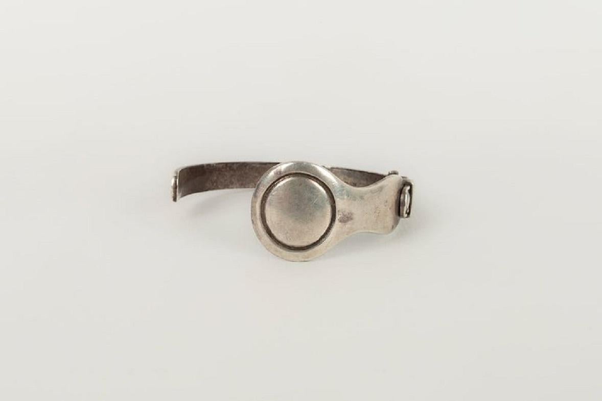 Artist Hermès Rigid Silver Bracelet For Sale