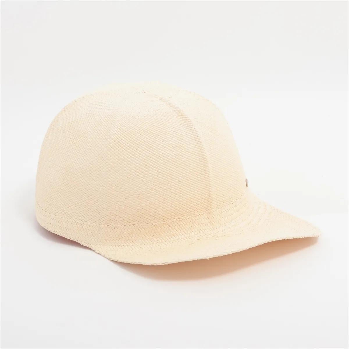 Bianco Hermès Riley Panama Cap Naturel in vendita