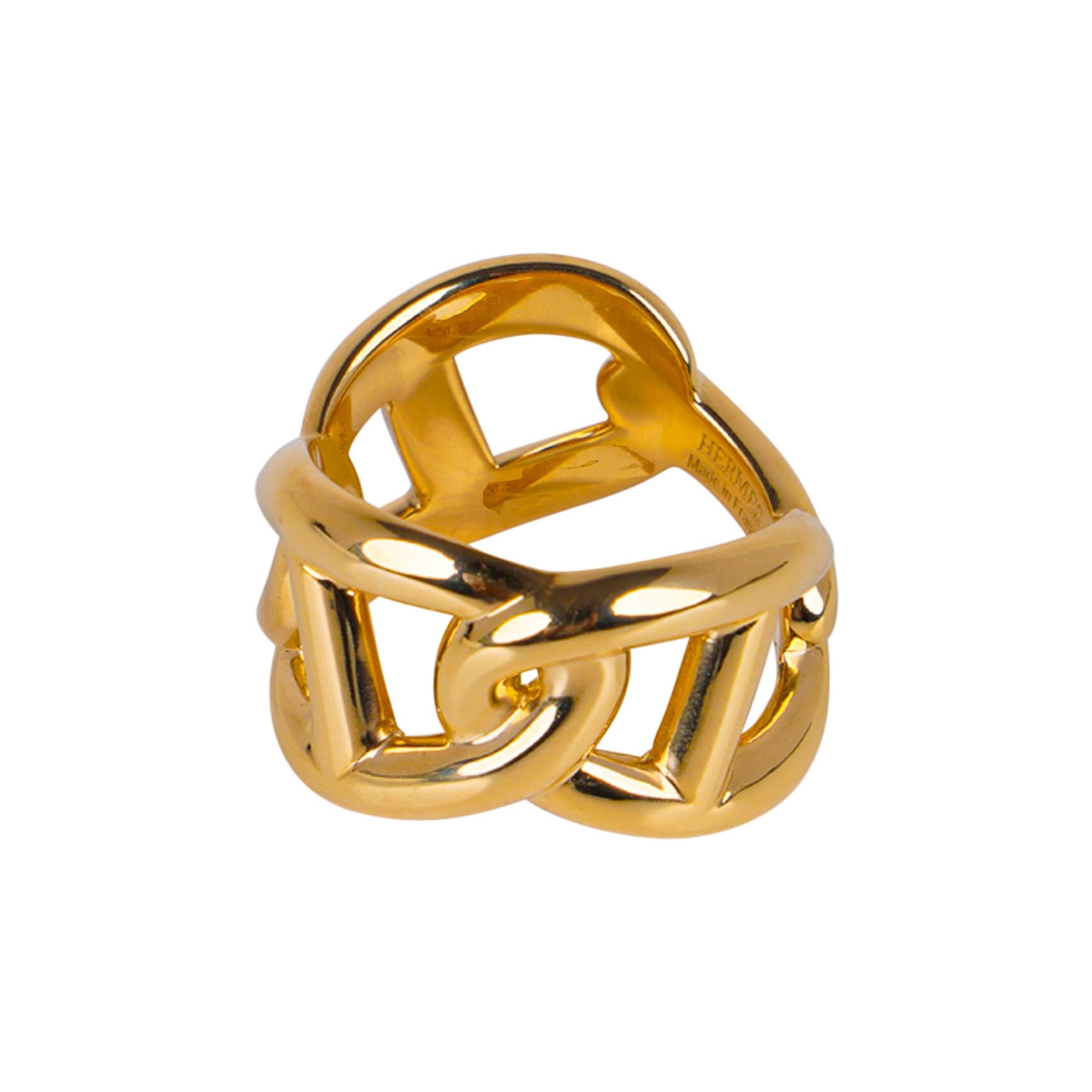 Hermes Ring 18k Yellow Gold Chaine D'Ancre 1