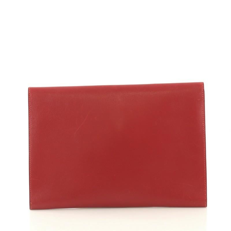 Red Hermes Rio Clutch Leather PM