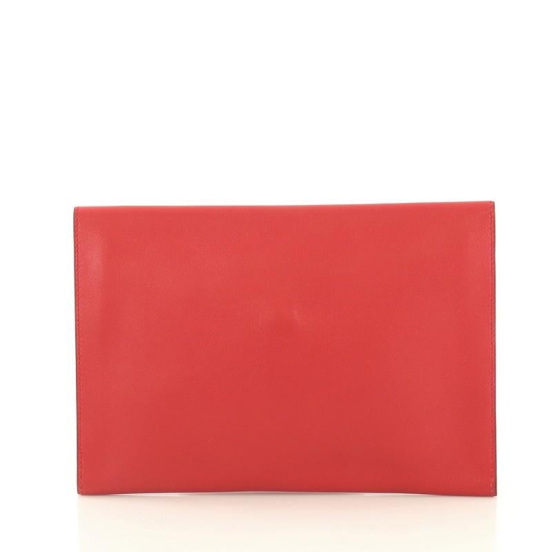 Red Hermes Rio Clutch Leather PM