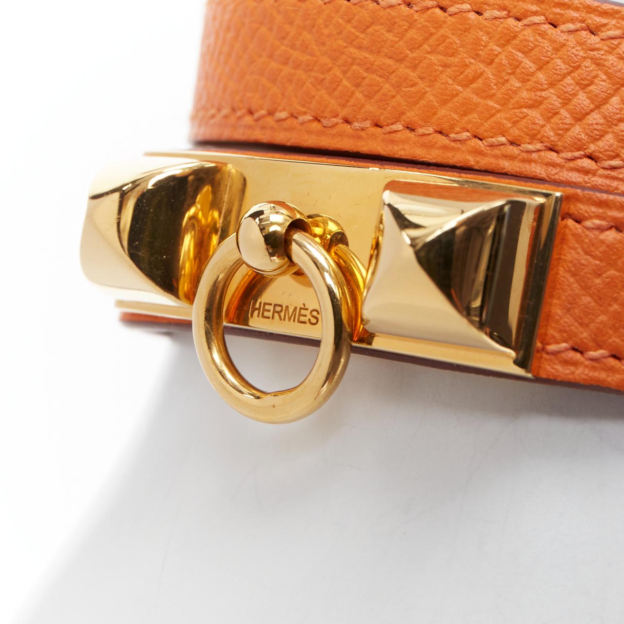 Women's HERMES Rivale Double Tour ange GHW studded double wrap bracelet XS