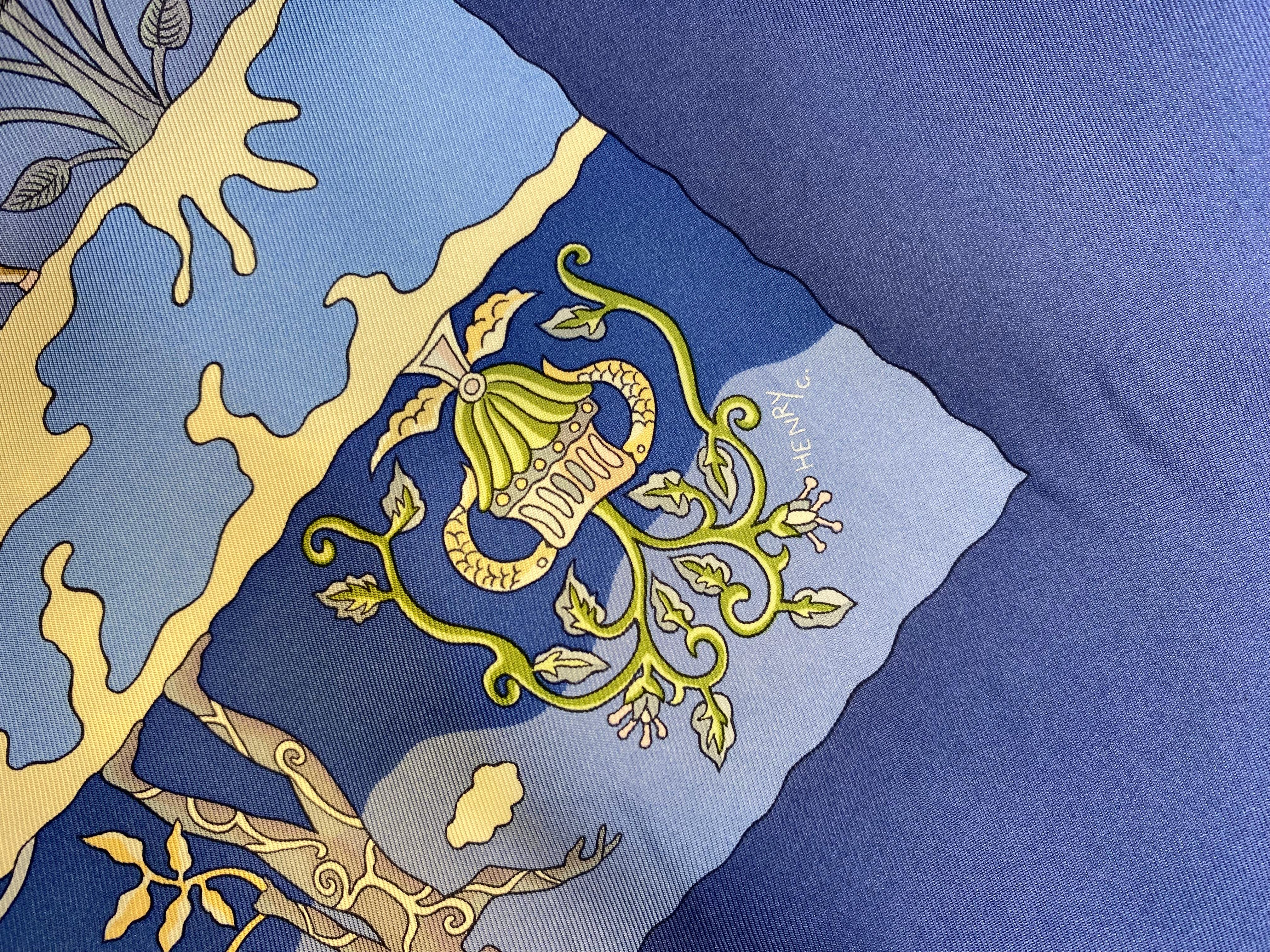 Hermes 'Rives Fertiles' Silk Scarf 90cm x 90cm en venta 5