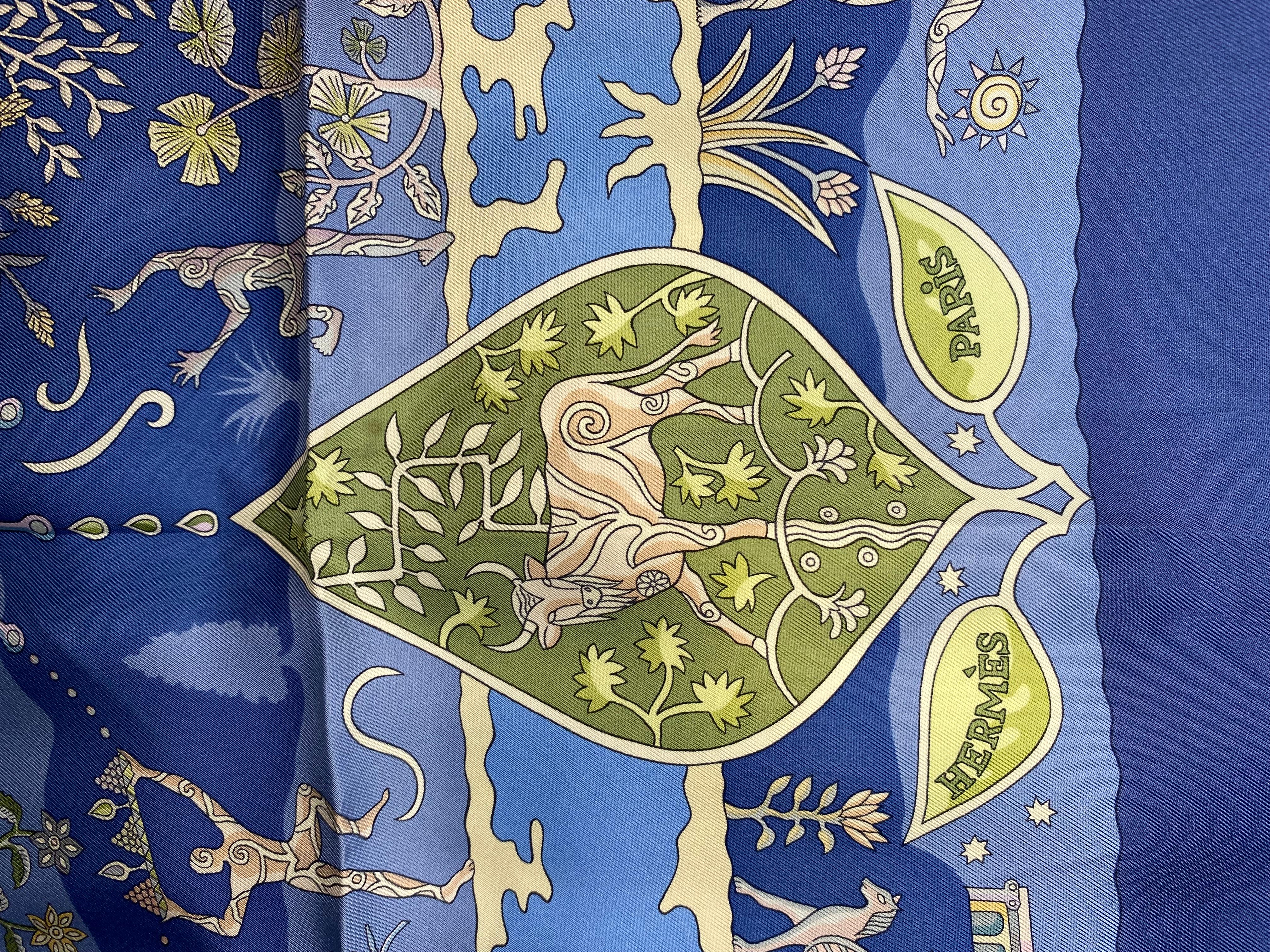 Femenino o masculino Hermes 'Rives Fertiles' Silk Scarf 90cm x 90cm en venta