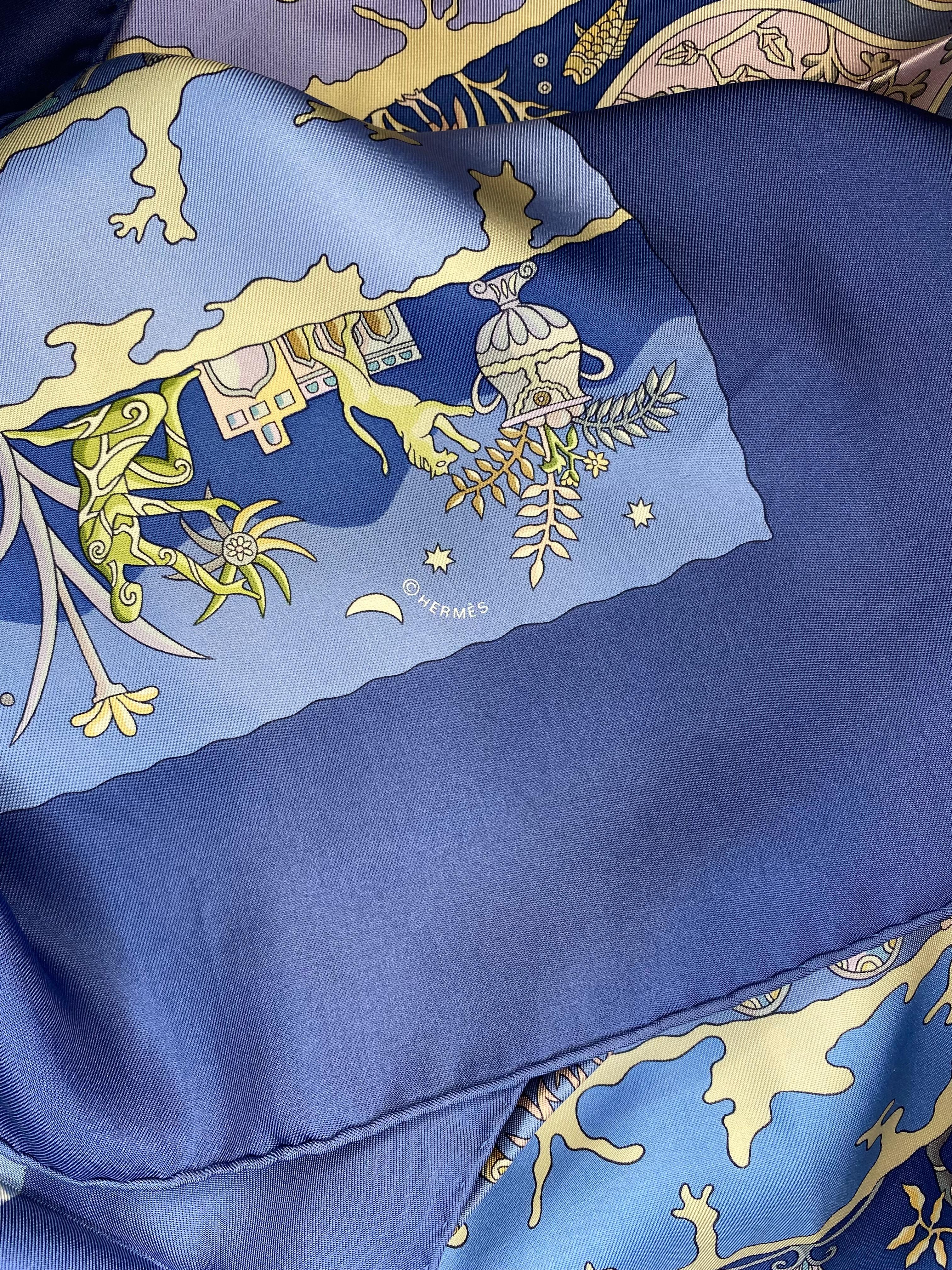 Hermes 'Rives Fertiles' Silk Scarf 90cm x 90cm en venta 3