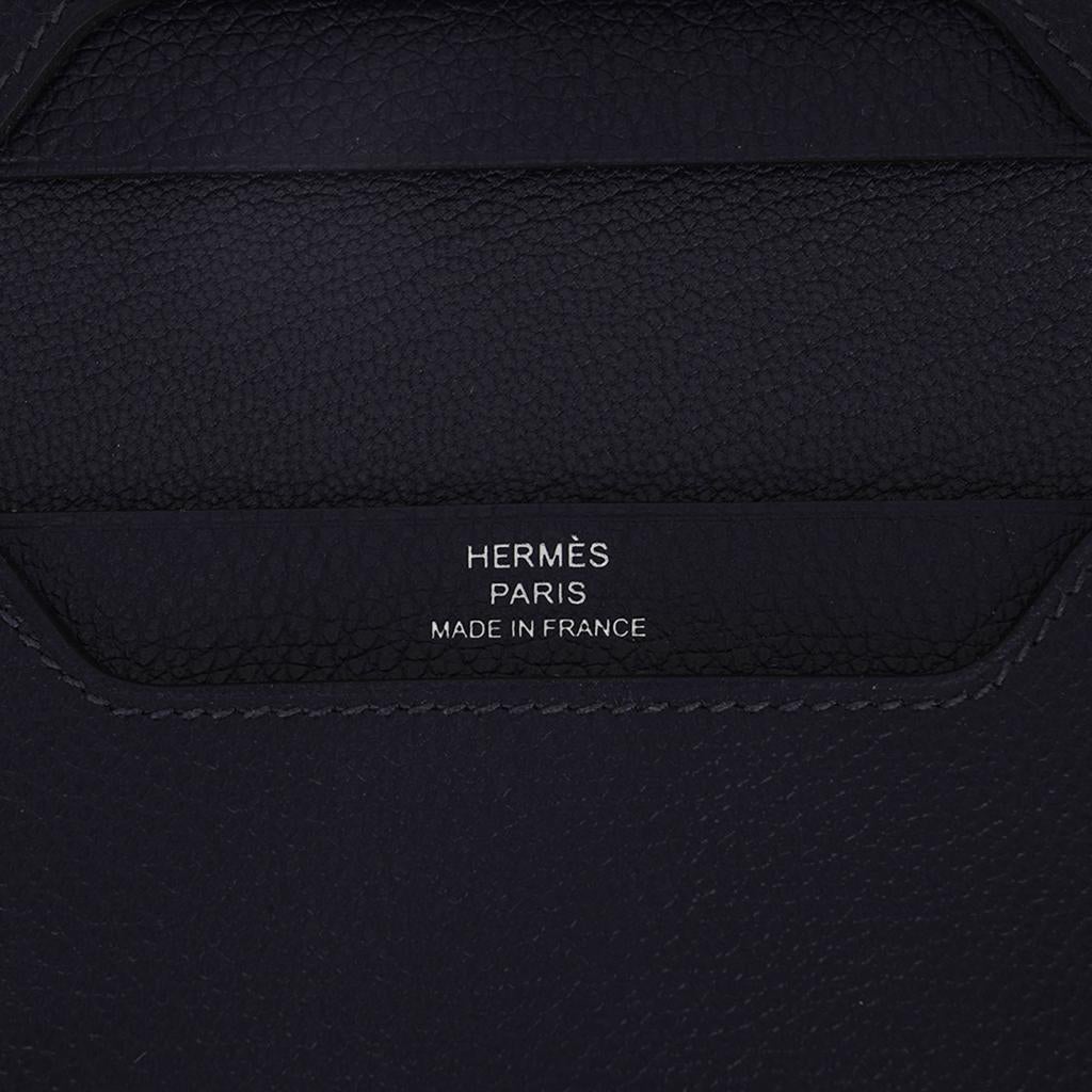 Hermes R.M.S. Card Holder Blue Nuit Evercolor Calfskin For Sale 5