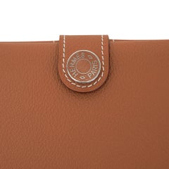 Hermes R.M.S. Passport Holder Gold Evercolor Calfskin