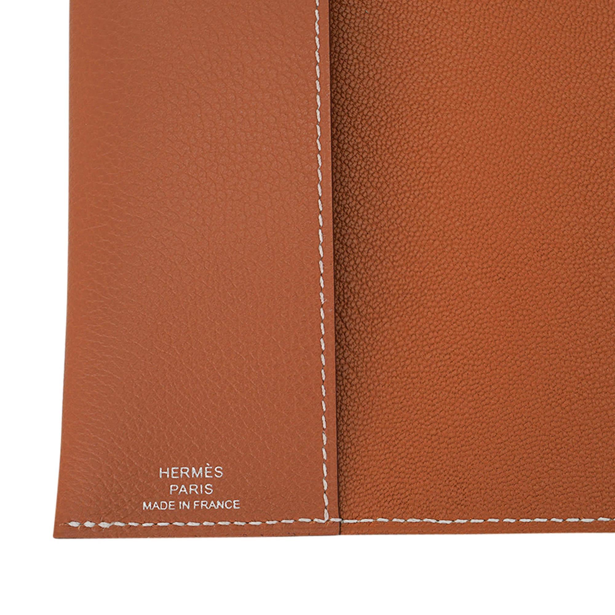 Hermes R.M.S. Passport Holder Gold Evercolor Calfskin For Sale 4
