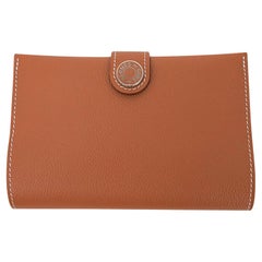 Hermes R.M.S. Passport Holder Gold Evercolor Calfskin