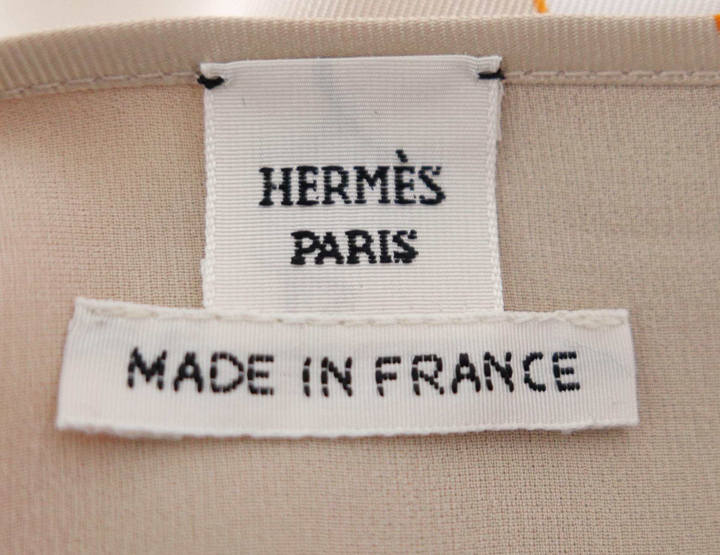 Hermes Robe A Bretelles Silk Dress Beige/Palomi For Sale 2