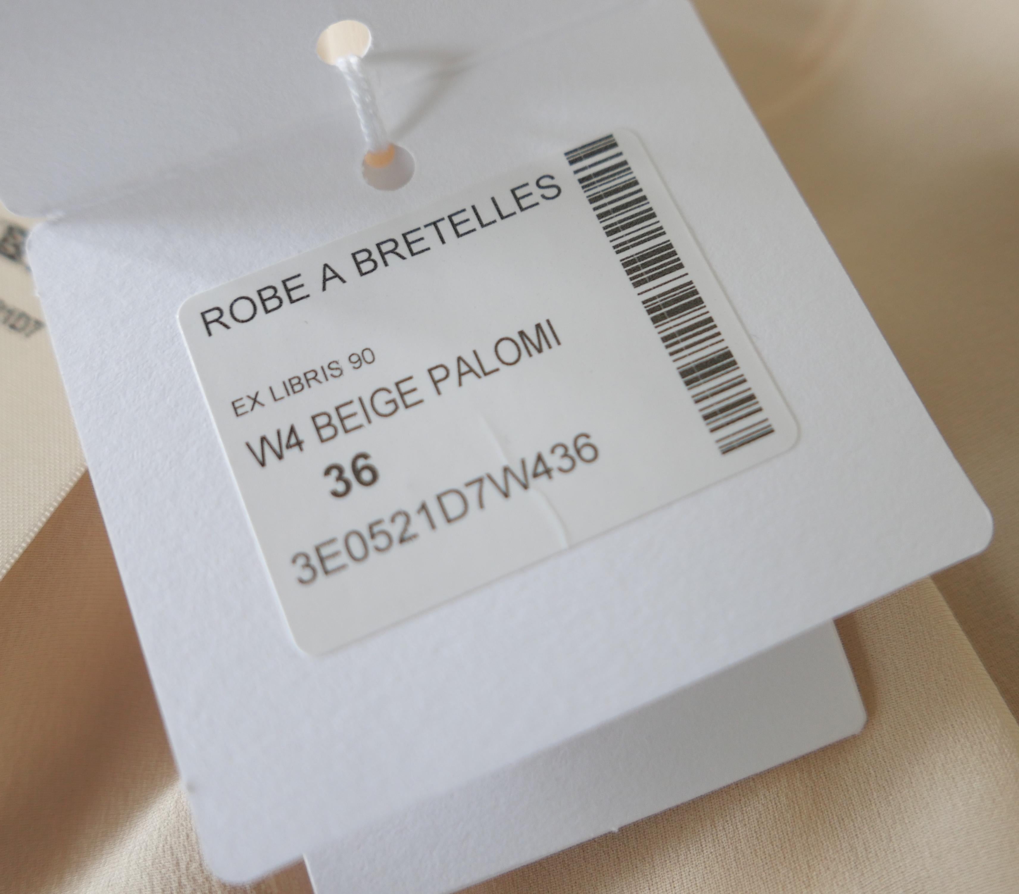 Hermes Robe A Bretelles Silk Dress Beige/Palomi For Sale 4