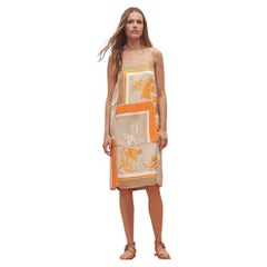 Hermès Contemporary Silk Robe A Bretelles Dress Beige/Palomi, Size UK8