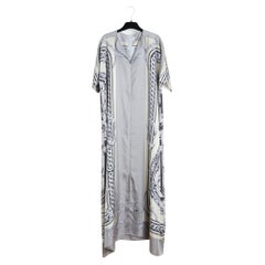 Hermès Robe Soie FR38 Bride de cour Silk Twill Maxi Dress Kaftan UK10 US8 Hermes