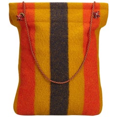 Hermes Rocabar Aline striped wool Grooming Bag