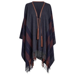 Hermes Rocabar Poncho Unisex Casaque General Purpose Gris New