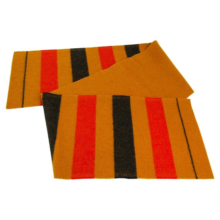 Hermes Rocabar Wool Red Orange Black Men's Women's Neck Scarf in Box at ...