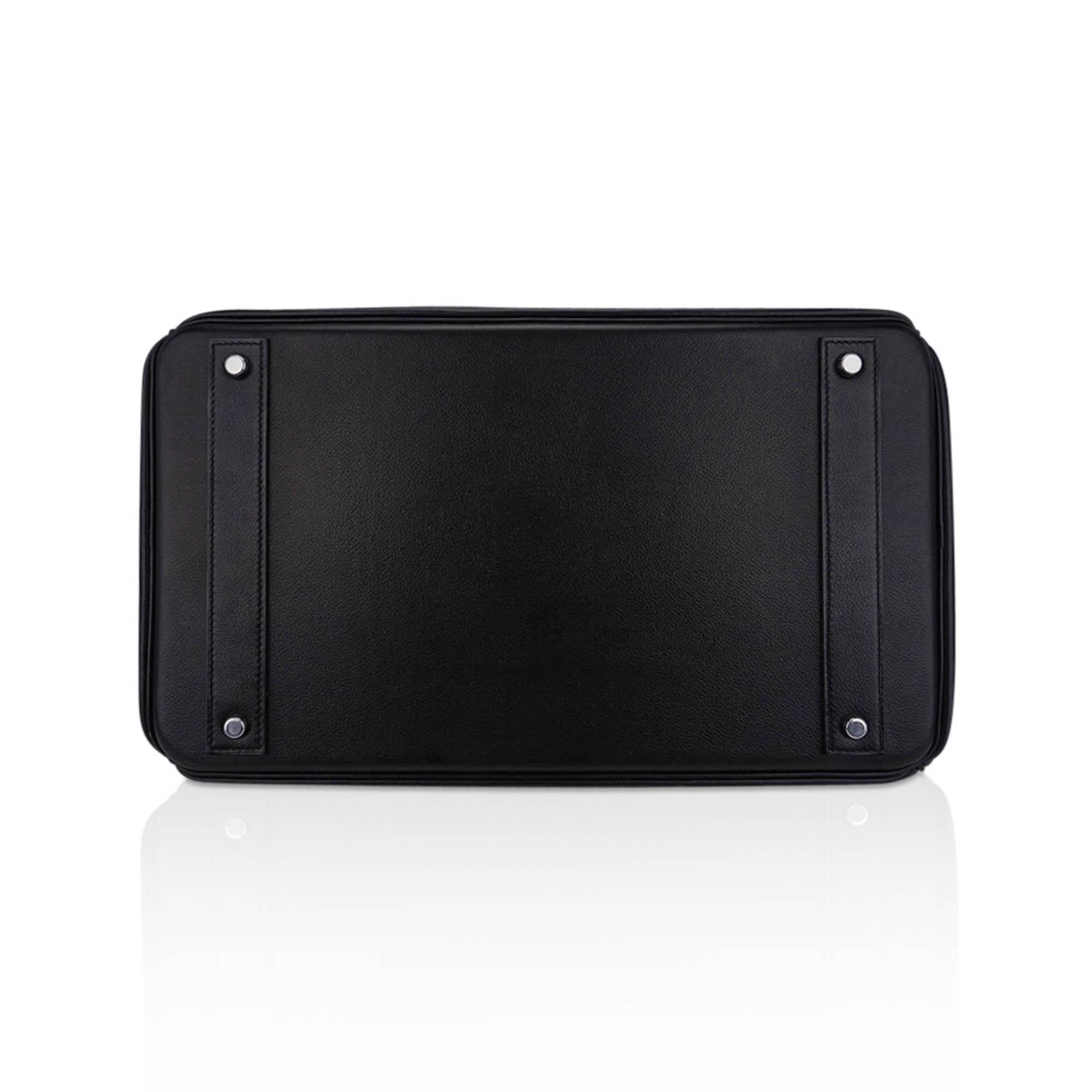 Hermes Rock Limited Edition HAC 40 Black Bag Volupto Leather Palladium Hardware For Sale 6