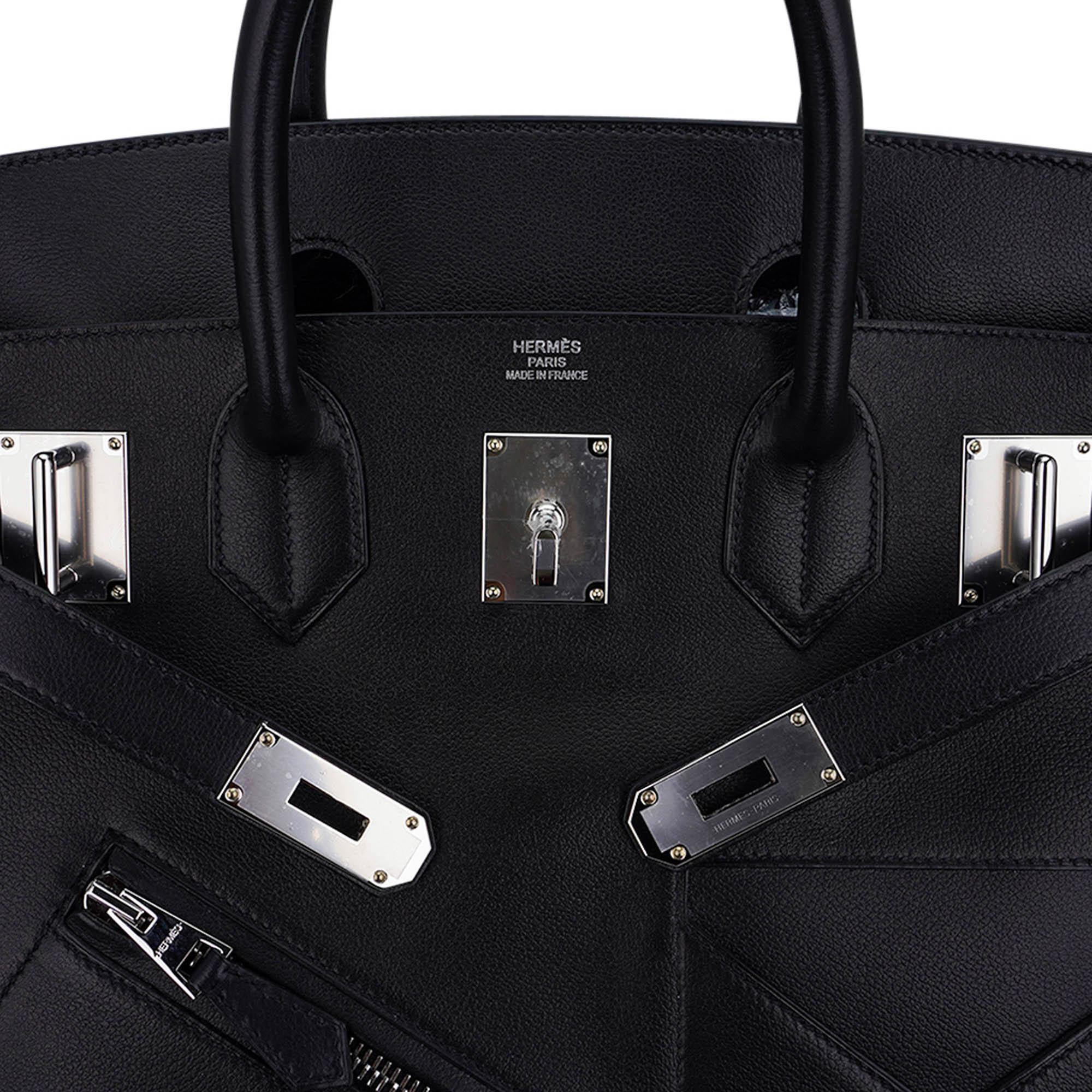 Hermes Rock Limited Edition HAC 40 Black Bag Volupto Leather Palladium Hardware In New Condition For Sale In Miami, FL