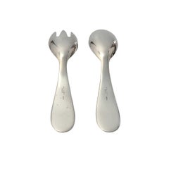 Hermes Rockinghorse Sterling Silver Child Fork and Spoon Feeding Set