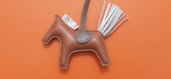 Hermès Rodeo Bag Charm Horse Shaped Gold Craie Etoupe Leather
