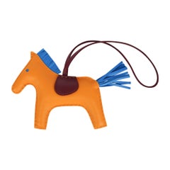 Hermes Rodeo Bag Charm MM Jaune D'Or Blue Zanzibar Rouge H