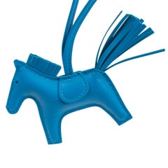 Hermes Rodeo Bag Charm Single Colour Blue Zanzibar PM