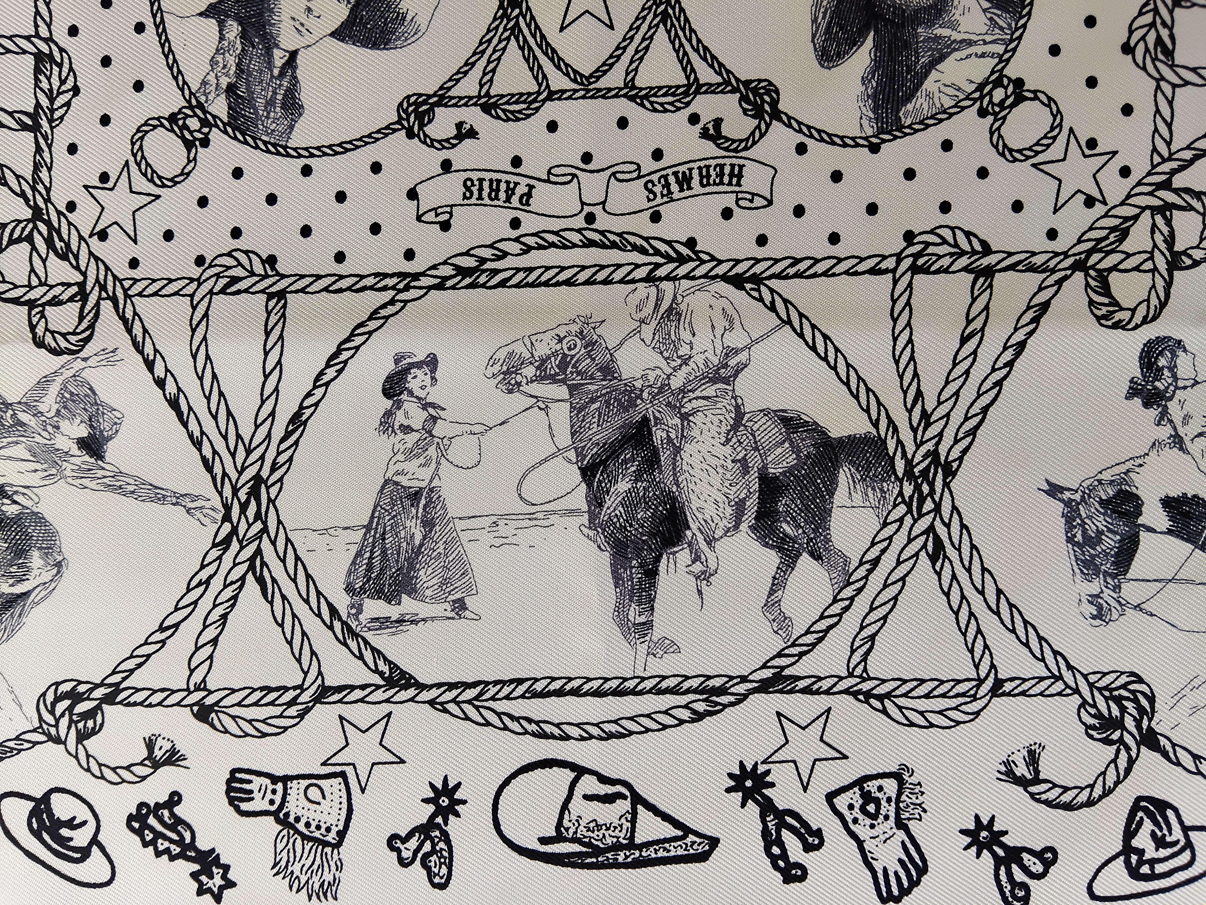 Hermès  Rodeo Des Cowgirls Bandana Silk Scarf 55 cm Kermit Oliver Horse TEXAS 5