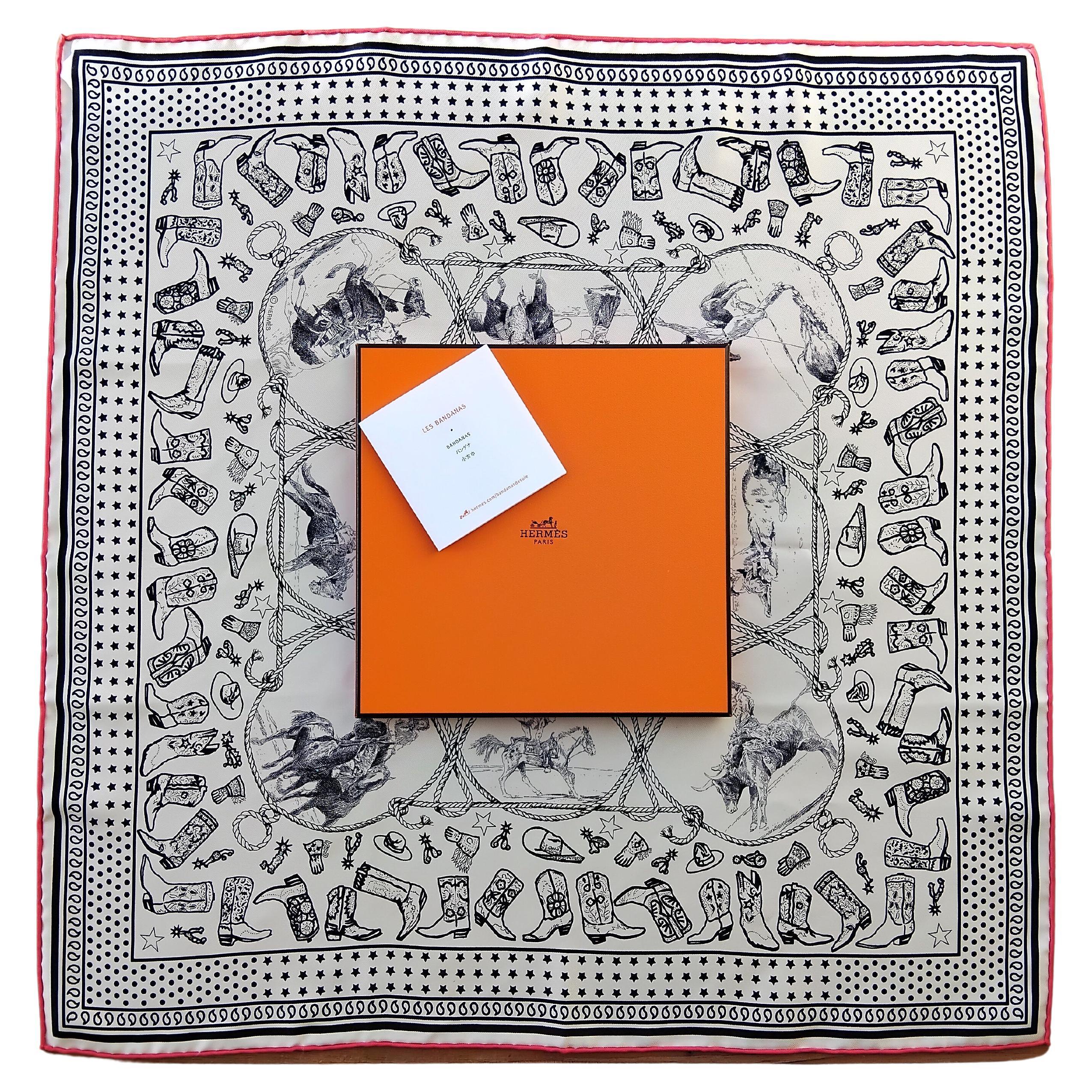 Hermès  Rodeo Des Cowgirls Bandana Silk Scarf 55 cm Kermit Oliver Horse TEXAS 10