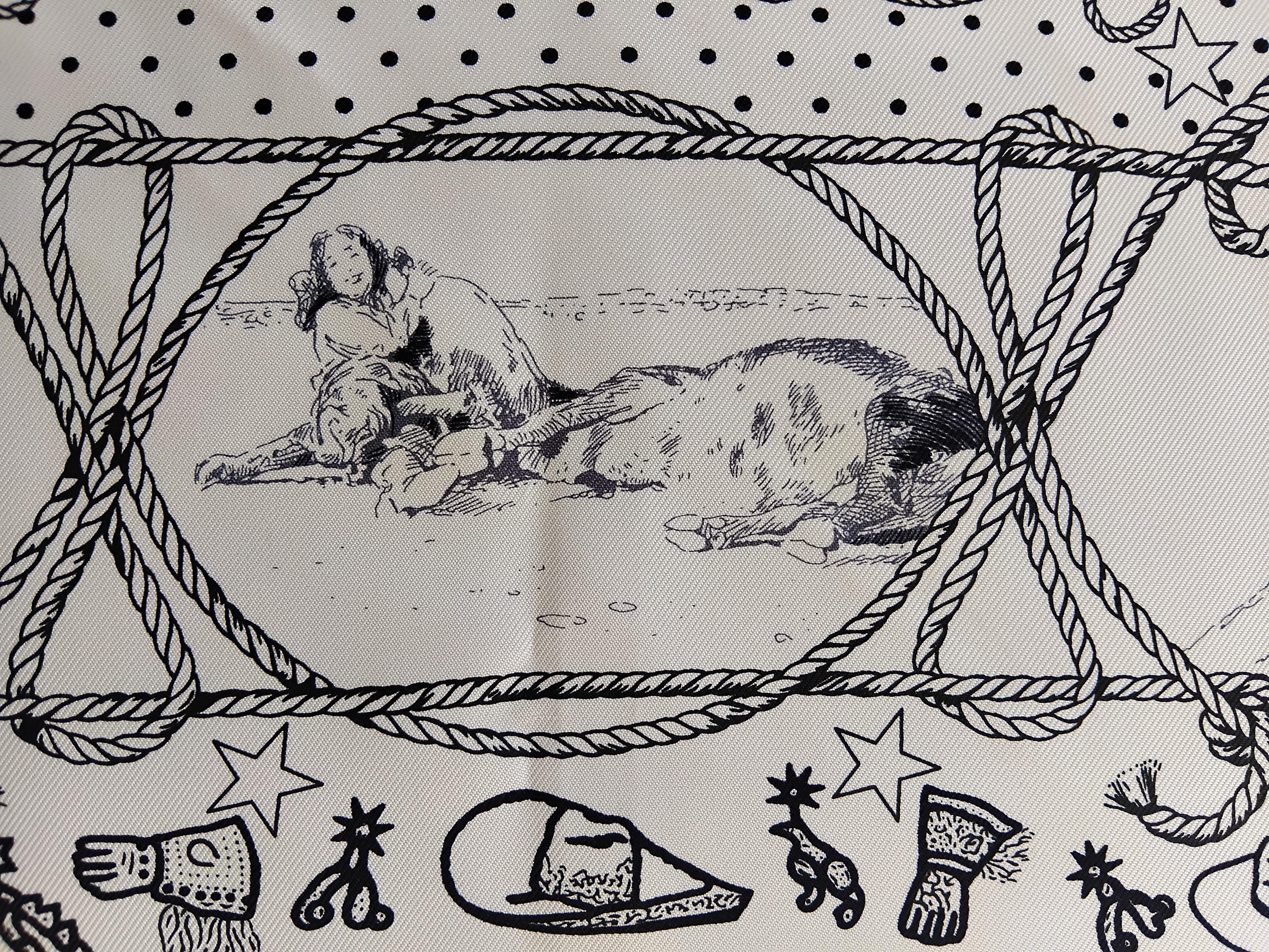 Hermès  Rodeo Des Cowgirls Bandana Silk Scarf 55 cm Kermit Oliver Horse TEXAS 1