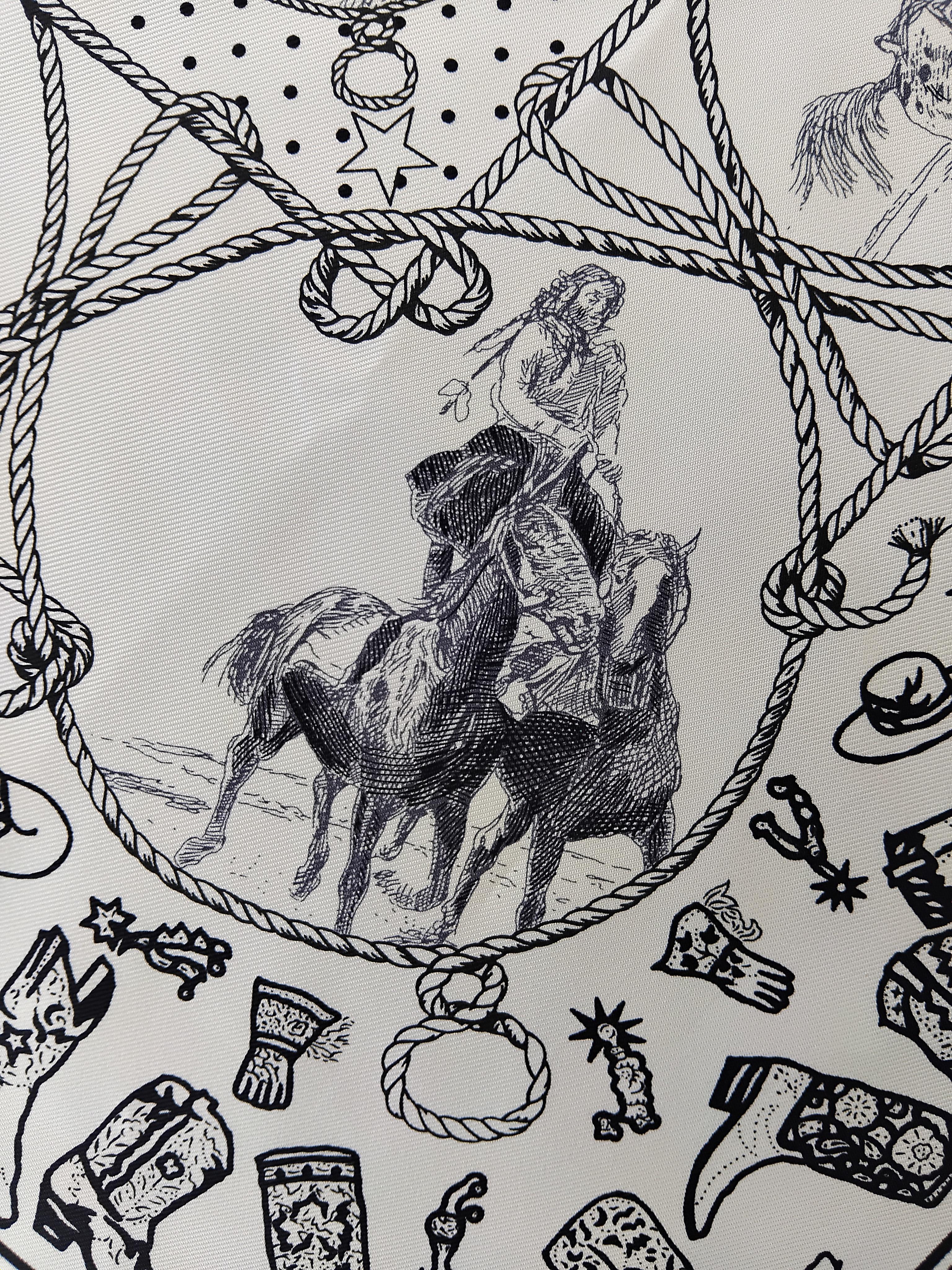 Hermès  Rodeo Des Cowgirls Bandana Silk Scarf 55 cm Kermit Oliver Horse TEXAS 2