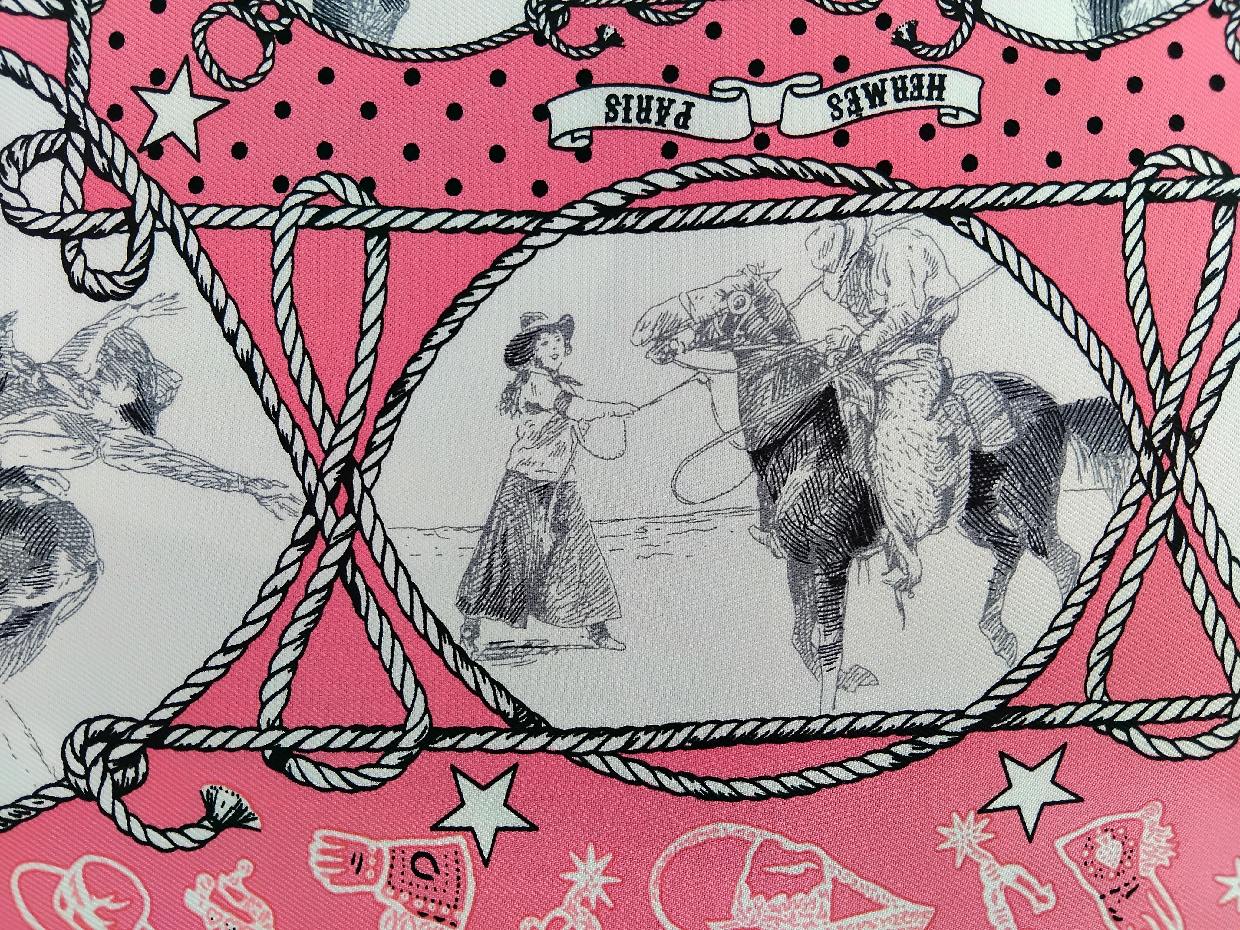 Hermès Rodeo Des Cowgirls Bandana Seidenschal 55 cm Kermit Oliver Pferd TEXAS 2