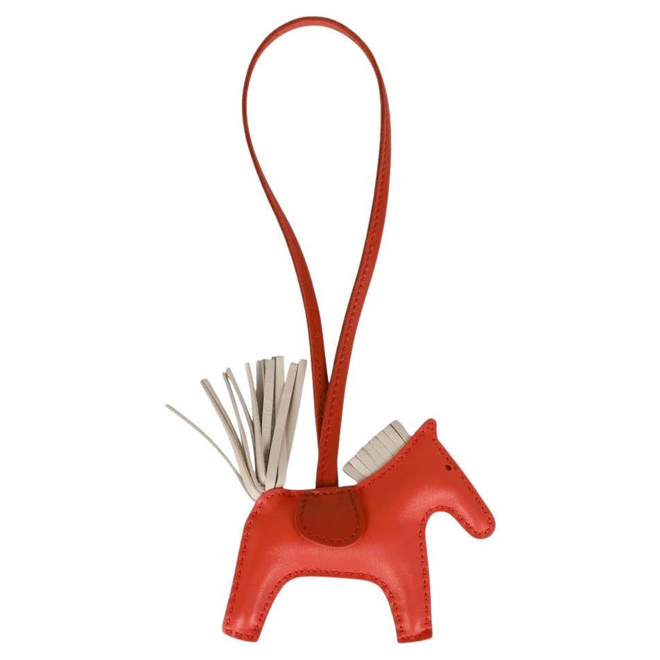 Hermes Rodeo Horse Bag Charm PM in Orange For Sale