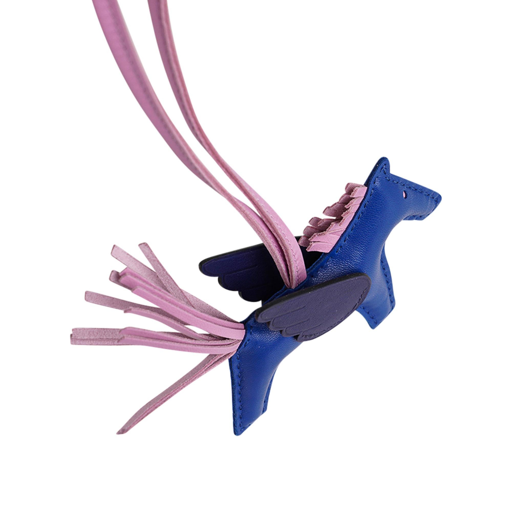Hermes Rodeo MM Pegase Bag Charm Blue de France Mauve Sylvestre Blue Saphhire 1