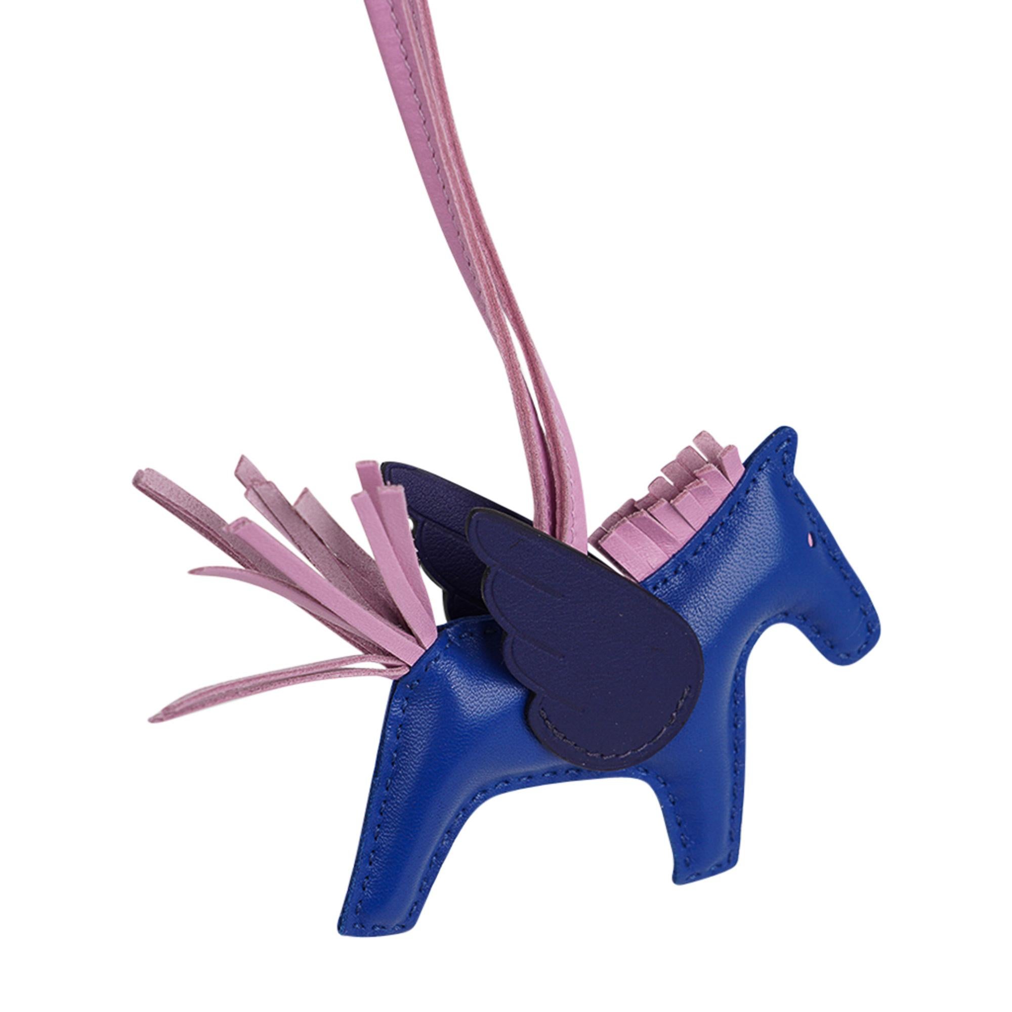 Hermes Rodeo MM Pegase Bag Charm Blue de France Mauve Sylvestre Blue Saphhire 2