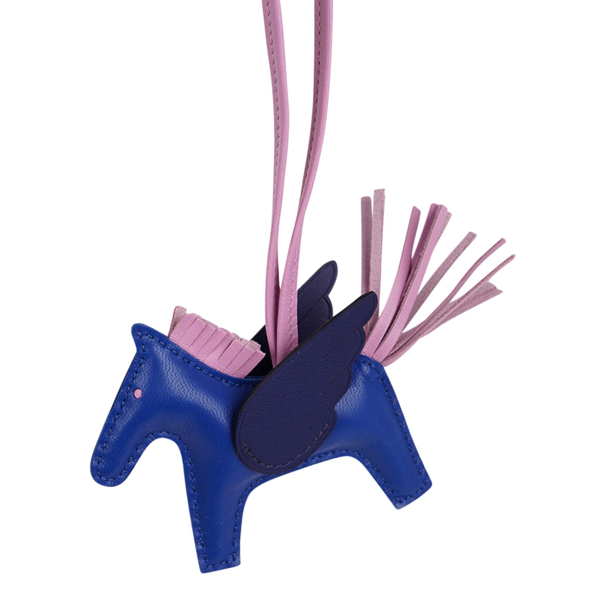 Hermes Rodeo MM Pegase Bag Charm Blue de France Mauve Sylvestre Blue Saphhire 3