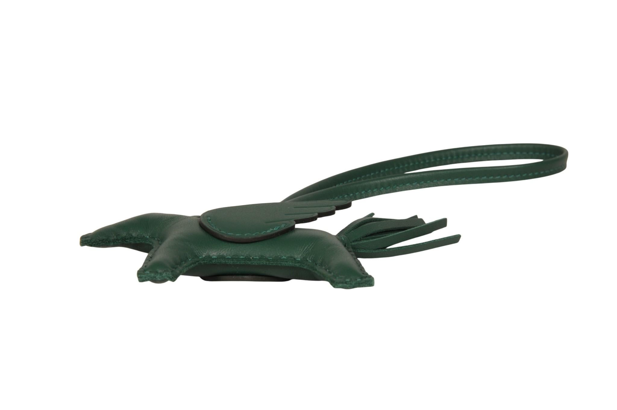 Nero Hermes Rodeo Pegase PM Birkin Hac Charm Verde Vert Moyen Pelle Agnello Viaggio in vendita