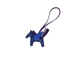 Hermes Rodeo Pegasus PM Charm Blue Purple
