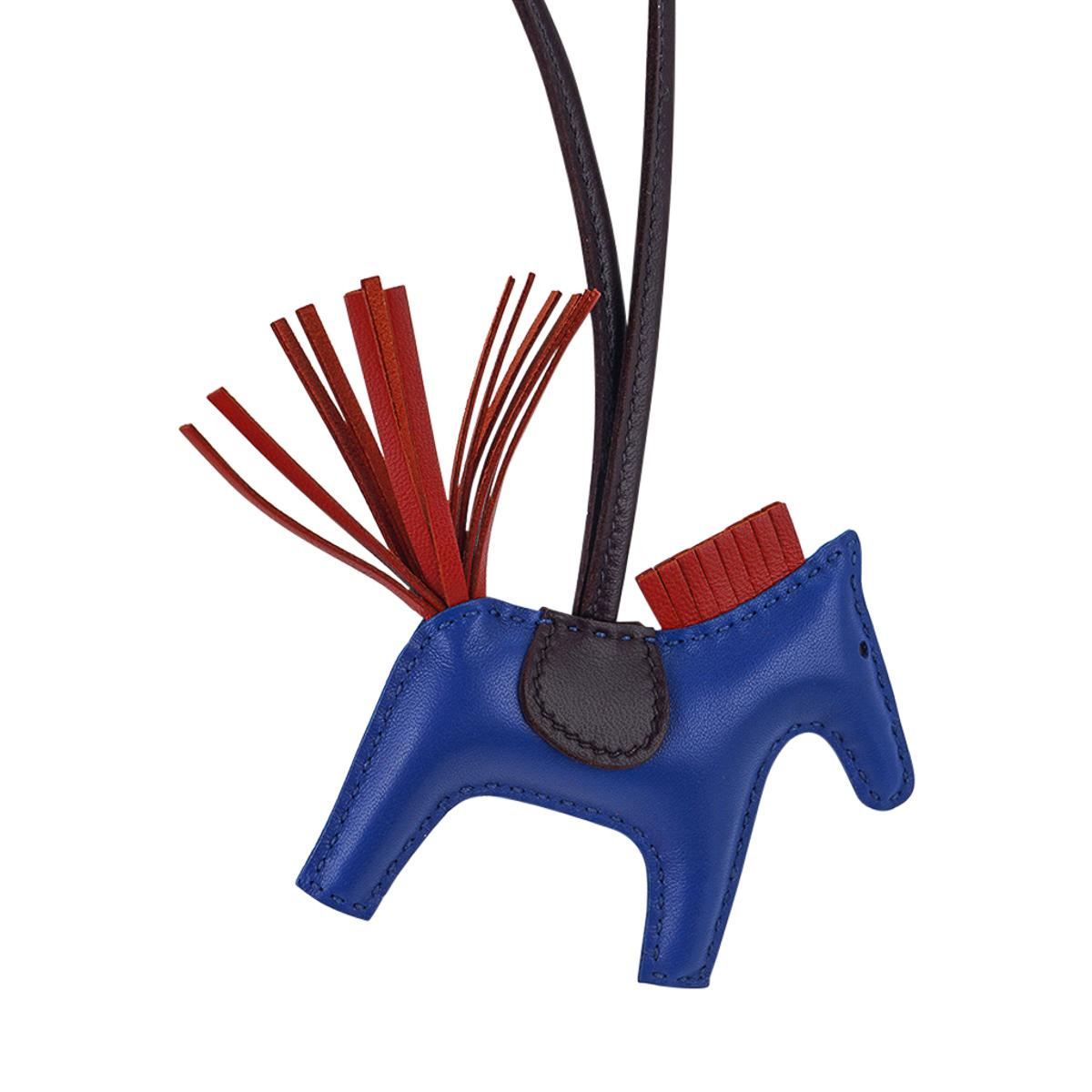 Hermes Rodeo PM Bag Charm Blue de France/ Cornaline/ Rouge Sellier For Sale 1