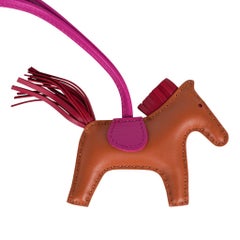 Hermes Rodeo PM Bag Charm Gold / Rose Pourpe / Rubis