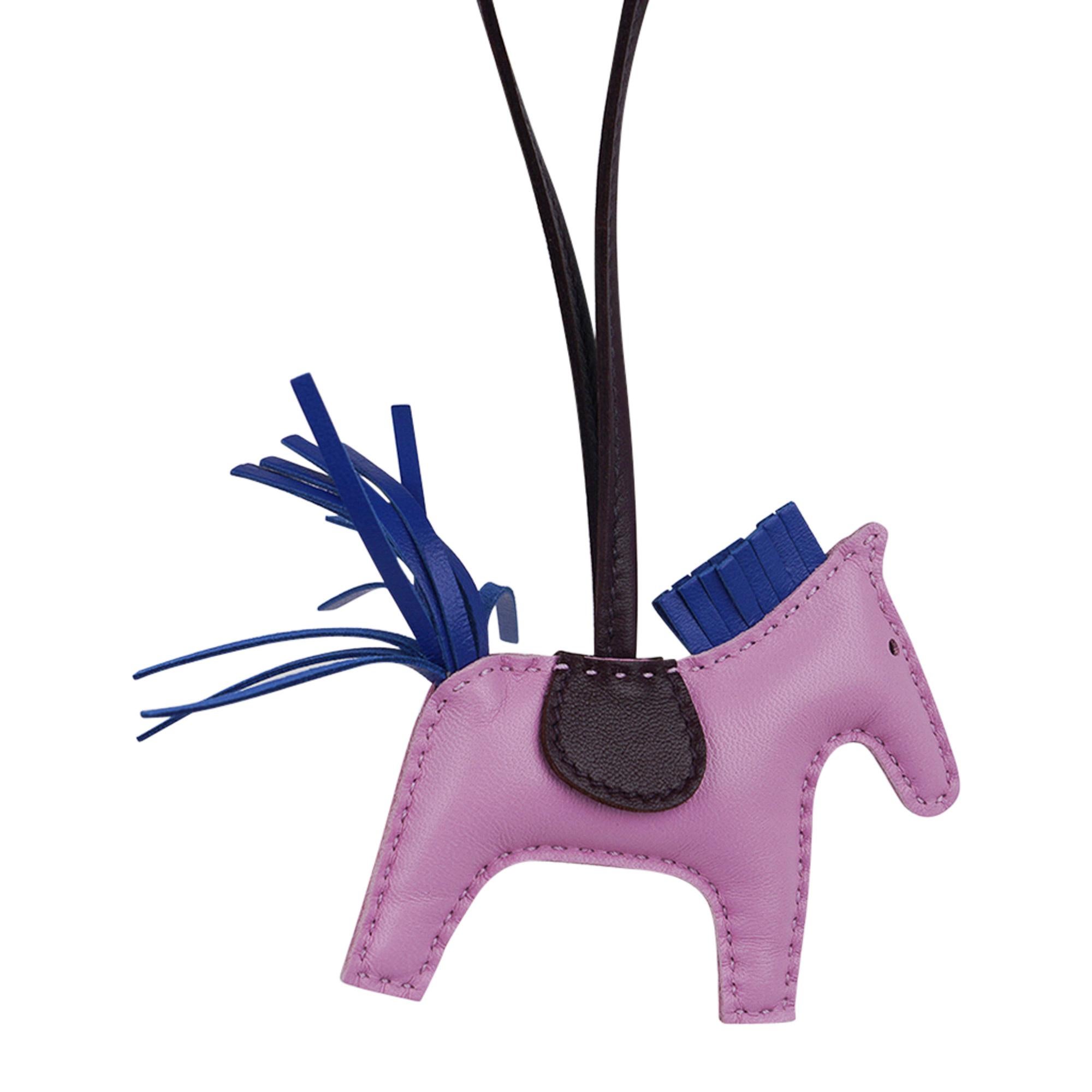 Hermes Rodeo PM Bag Charm Mauve Sylvestre / Bleu de France / Rouge Sellier For Sale 5