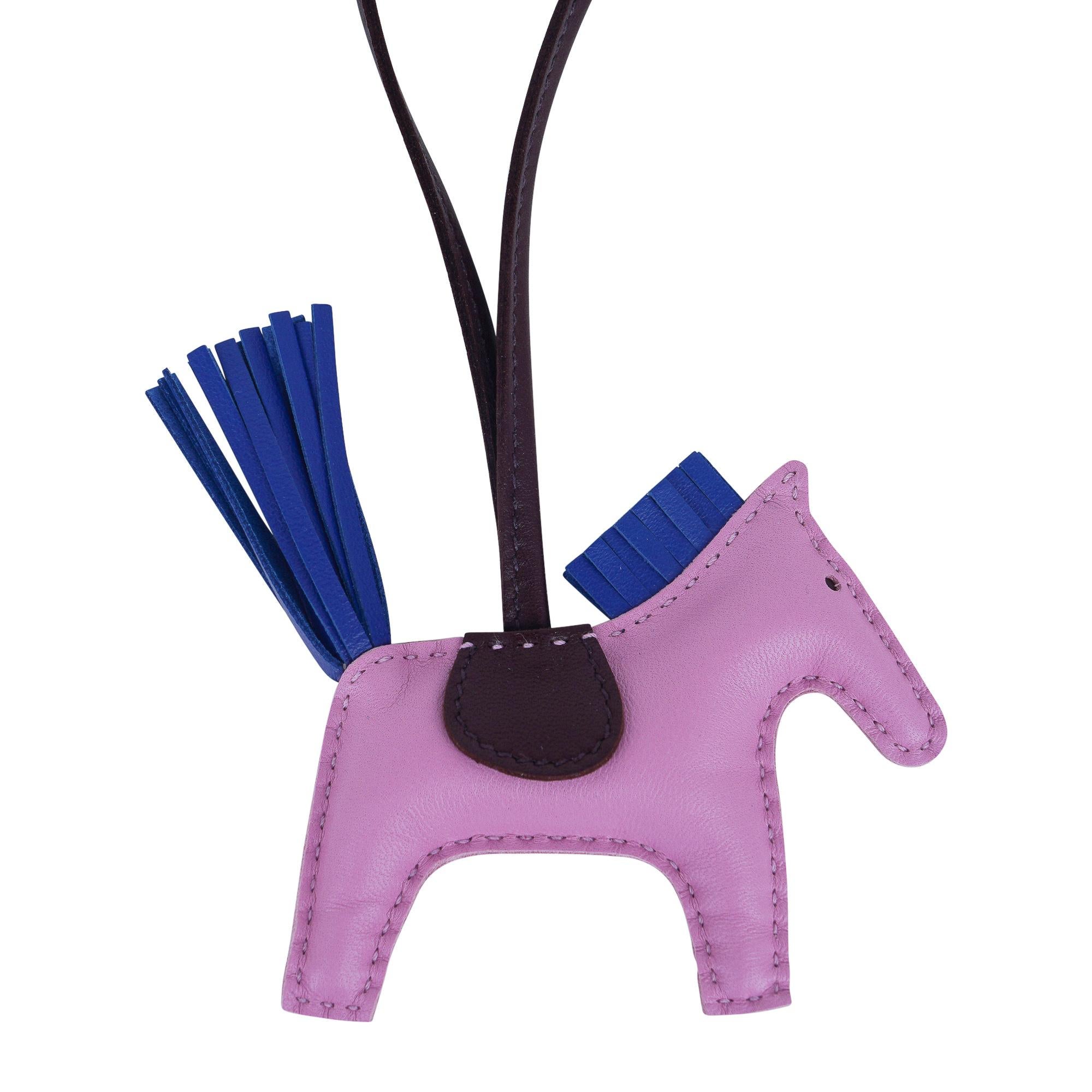 Purple Hermes Rodeo PM Bag Charm Mauve Sylvestre / Bleu de France / Rouge Sellier For Sale