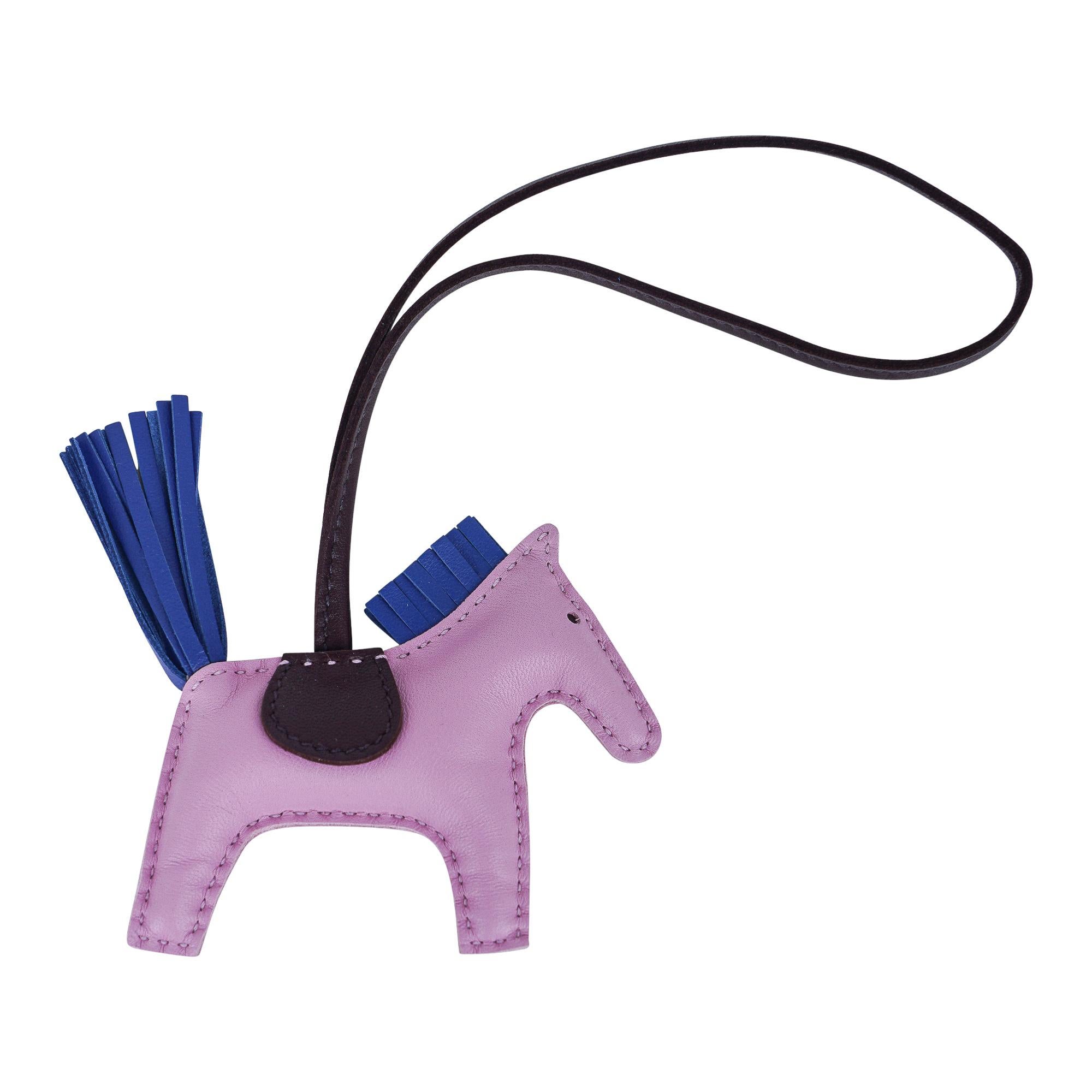 Hermes Rodeo PM Bag Charm Mauve Sylvestre / Bleu de France / Rouge Sellier In New Condition For Sale In Miami, FL