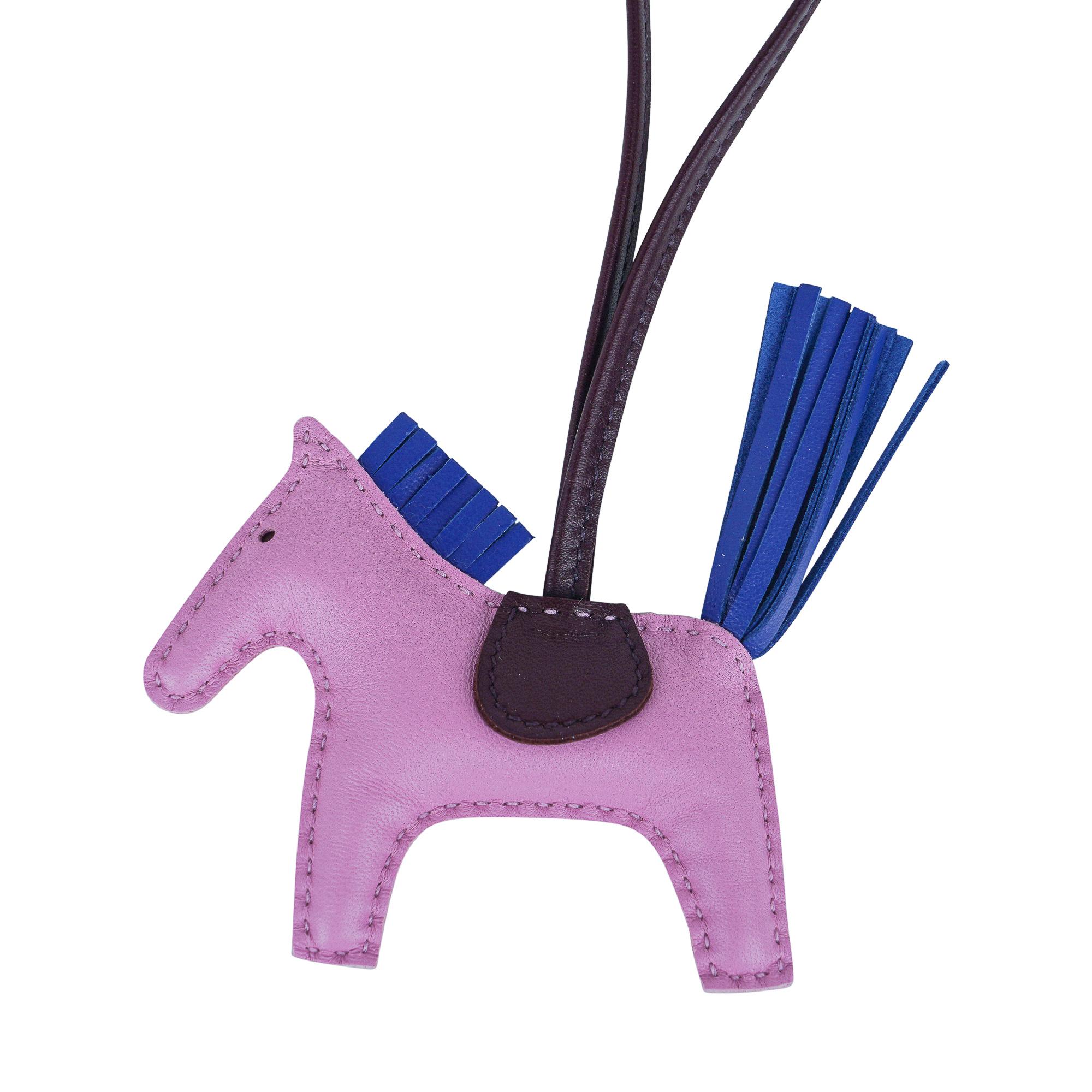 Hermes Rodeo PM Bag Charm Mauve Sylvestre / Bleu de France / Rouge Sellier For Sale 1