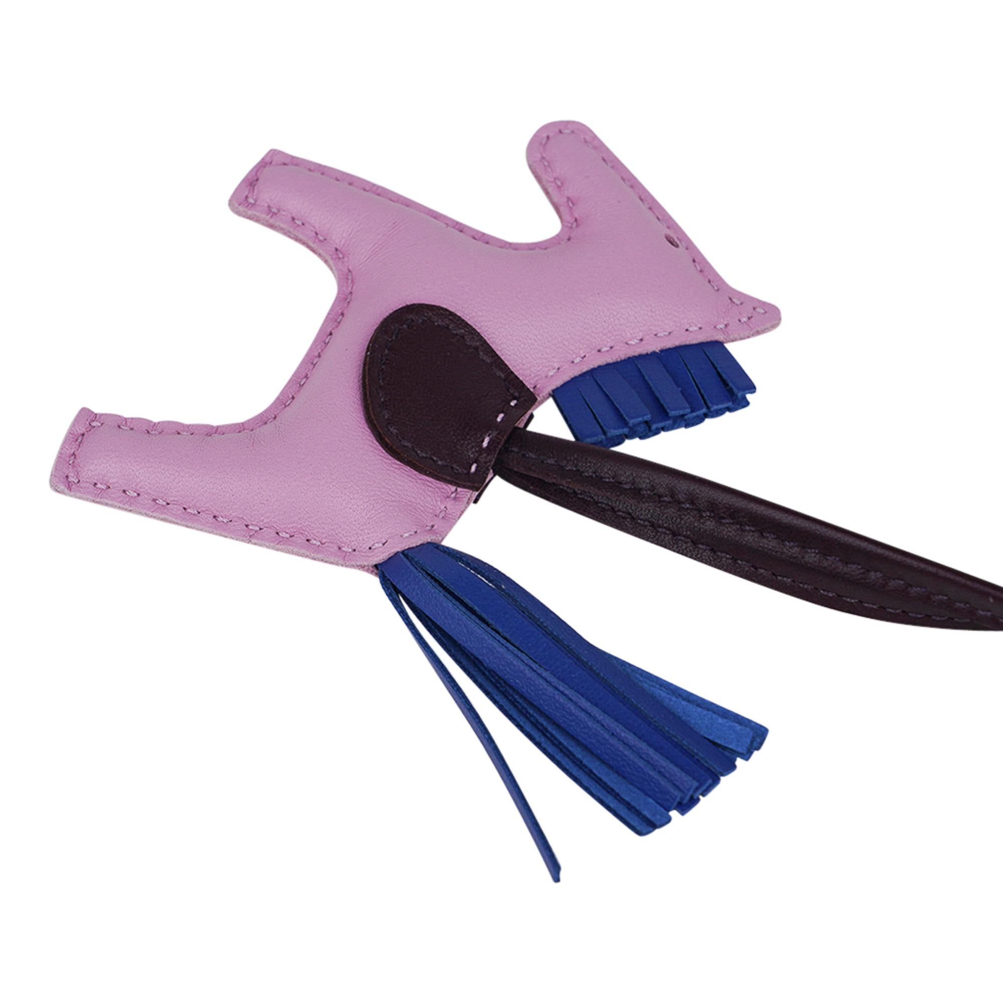 Hermes Rodeo PM Bag Charm Mauve Sylvestre / Bleu de France / Rouge Sellier For Sale 3