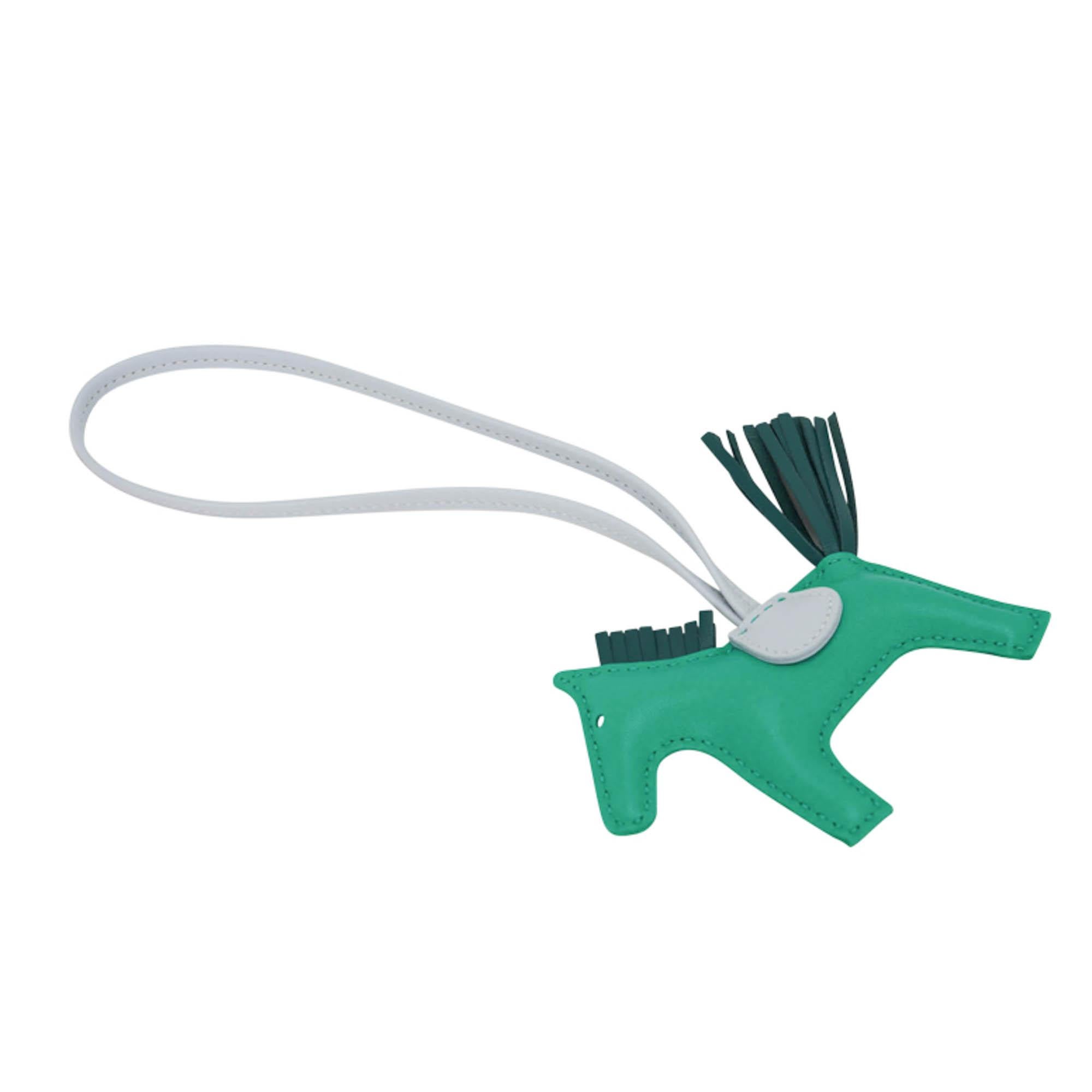 Hermes Rodeo PM Bag Charm Menthe  Malachite and Blue Brume For Sale 1