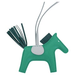 Hermes Rodeo PM Bag Charm Menthe  Malachite and Blue Brume